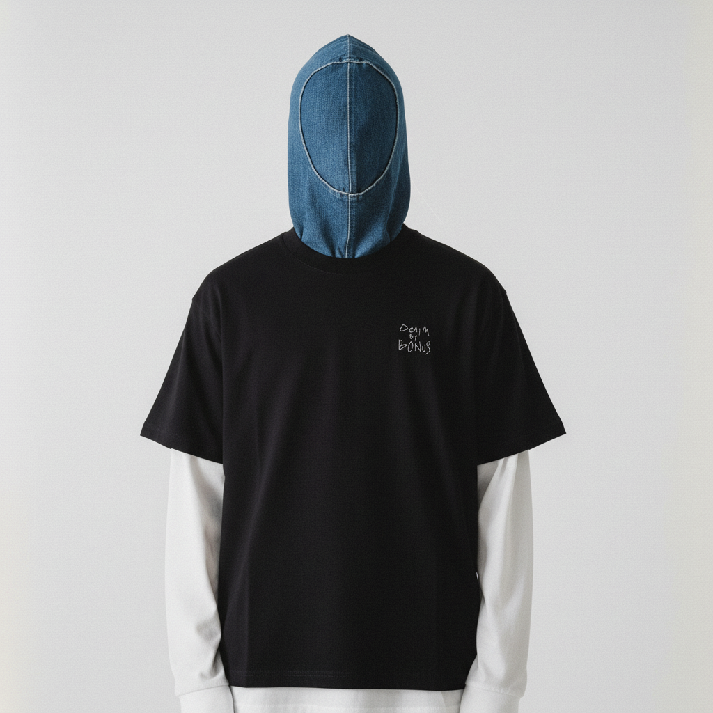 black handmade streetwear t-shirt studio shot