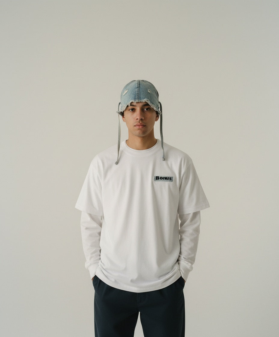 Hand crafted white streatwear t-shirt